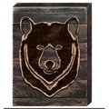 Designocracy Brown Bear Face Silhouette Art on Board Wall Decor 98214412